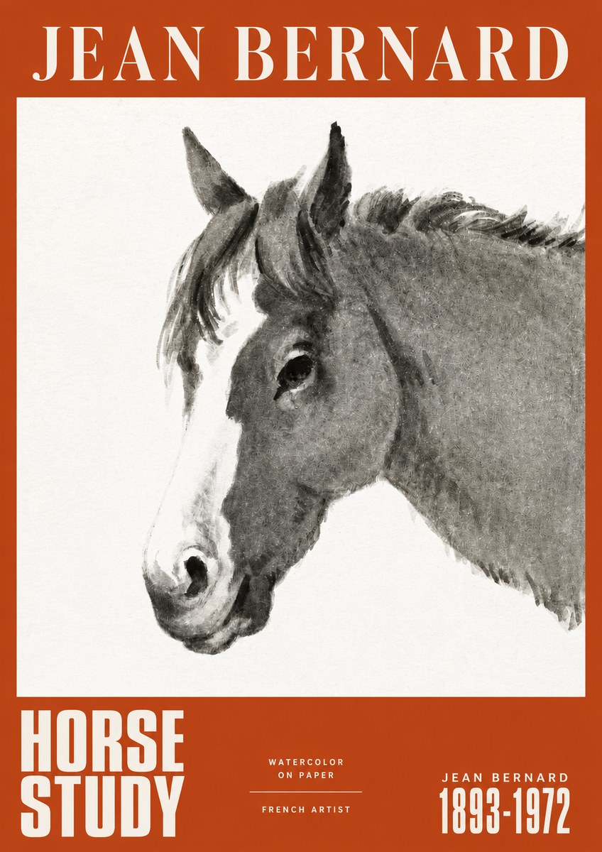 Jean Bernard Horse Study I No2 - Póster