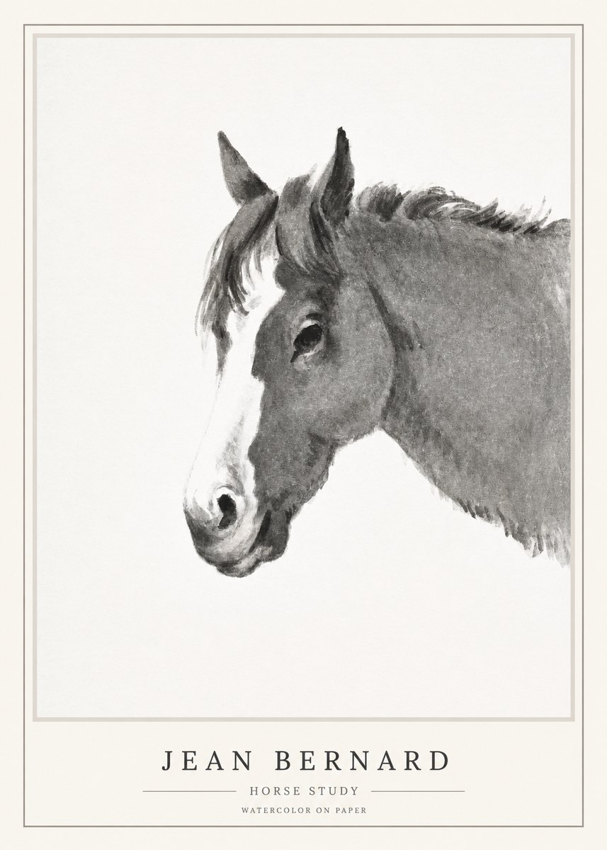 Jean Bernard Horse Study I No3 - Póster