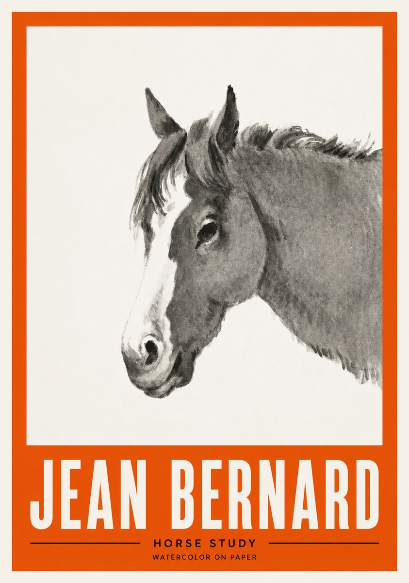 Jean Bernard Horse Study I No4 - Póster