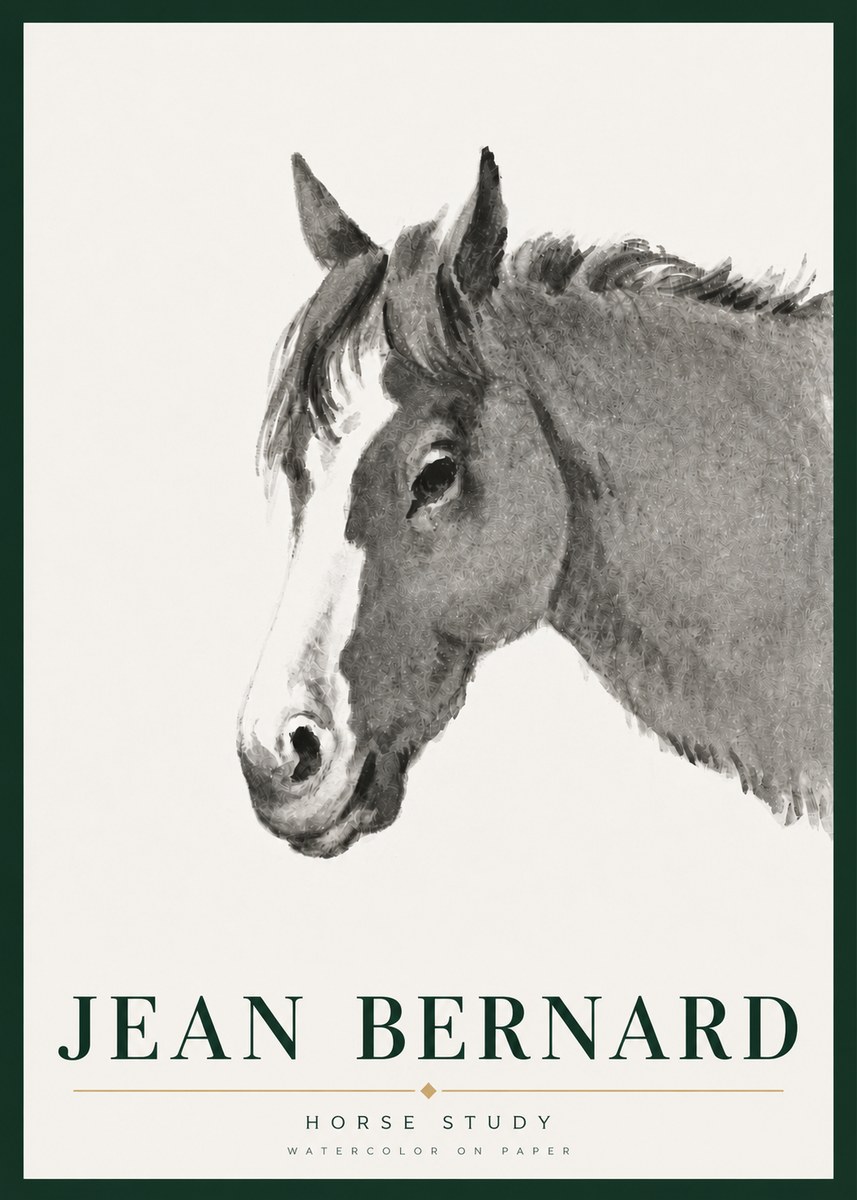 Jean Bernard Horse Study I No5 - Póster