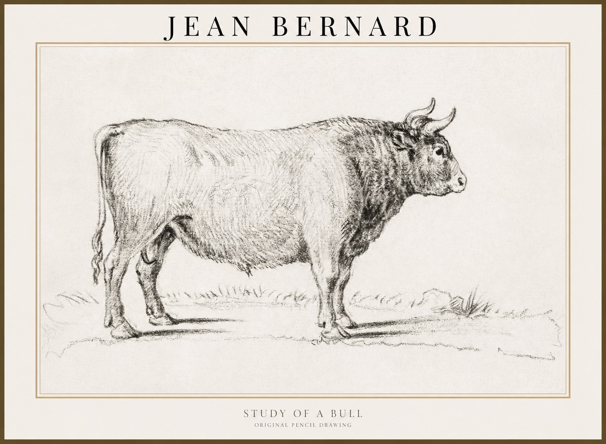 Jean Bernard Study of a Bull I No3 - Póster
