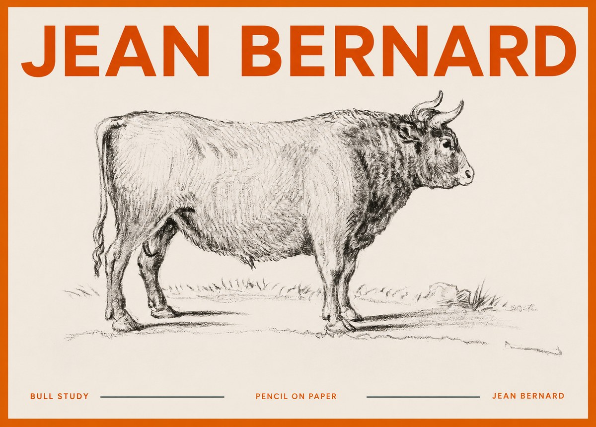 Jean Bernard Study of a Bull I No5 - Póster