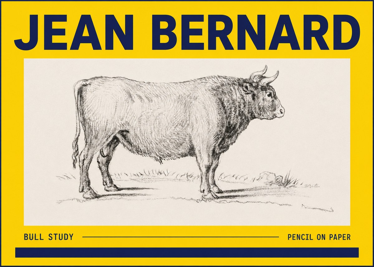 Jean Bernard Study of a Bull I No6 - Póster