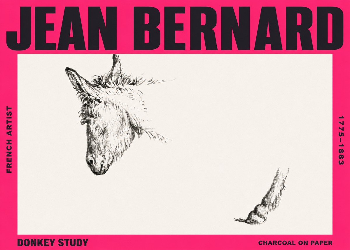 Jean Bernard Study of a Donkey II No3 - Póster