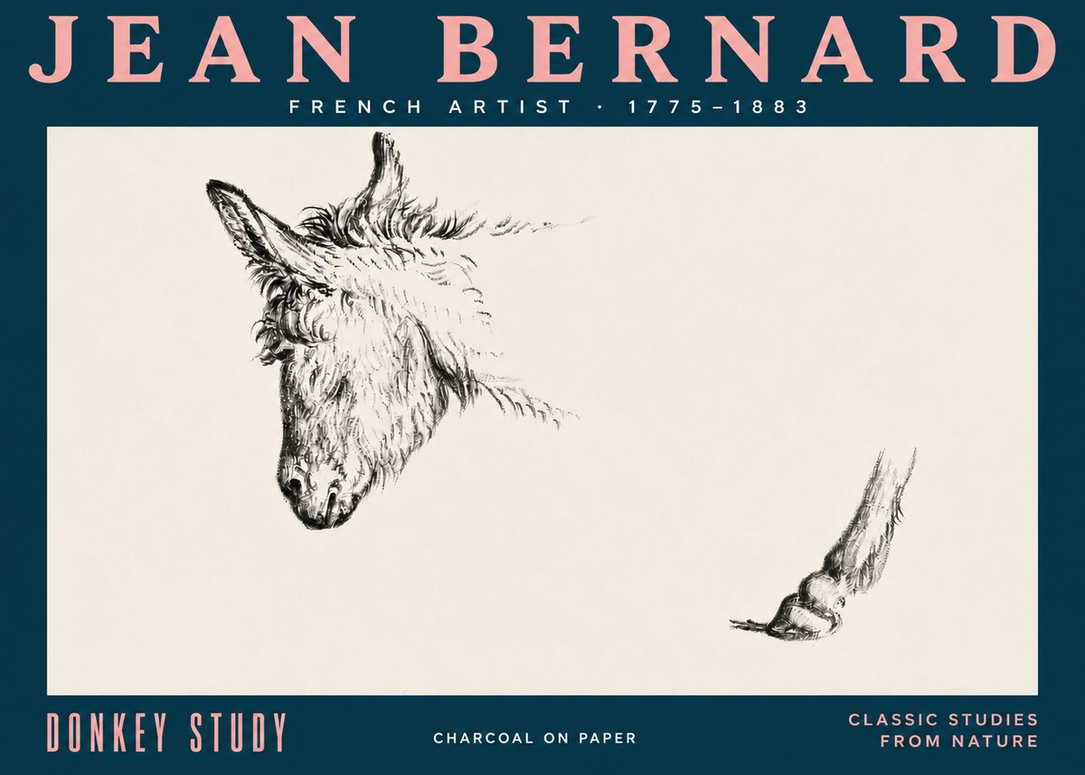 Jean Bernard Study of a Donkey II No5 - Póster
