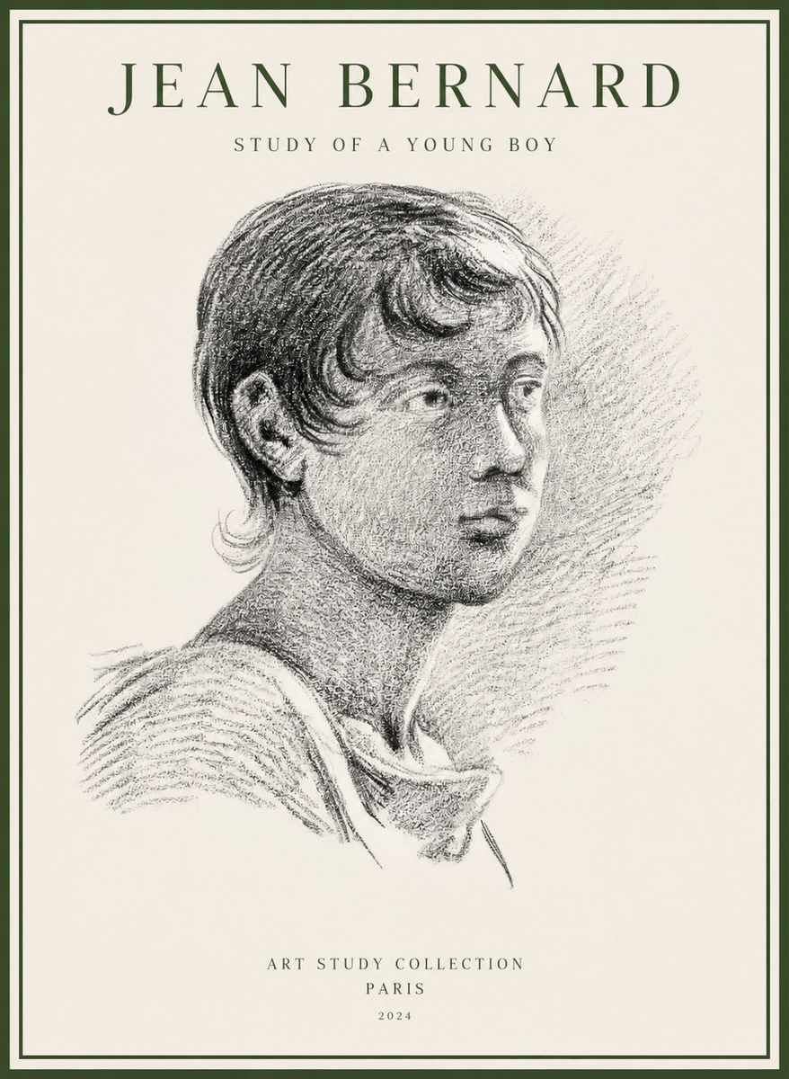 Jean Bernard Study of a Young Boy No1 - Póster