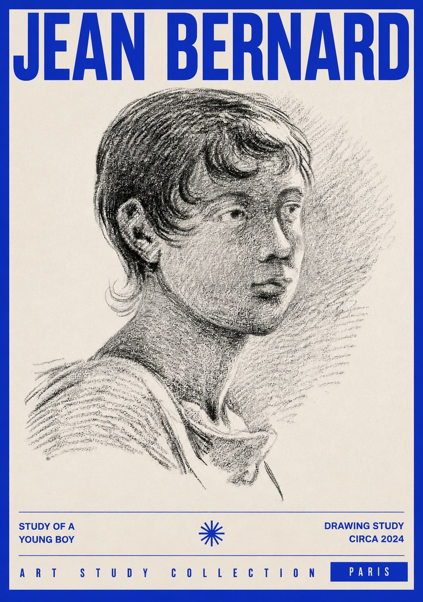 Jean Bernard Study of a Young Boy No2 - Póster