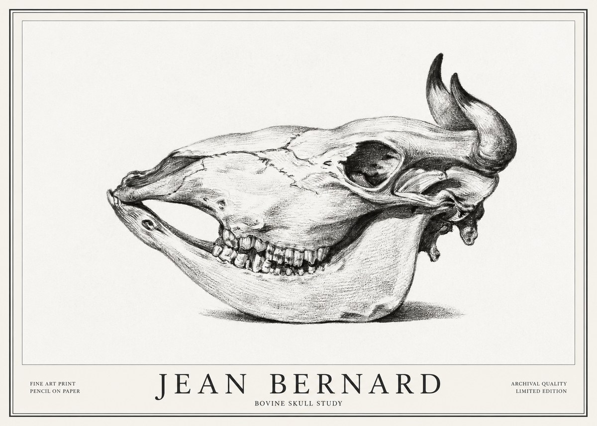Jean Bernard Bovine Skull Study No1 - Póster