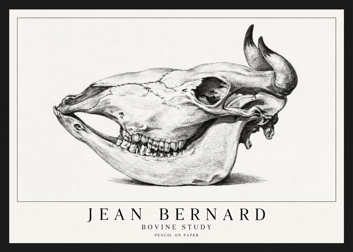 Jean Bernard Bovine Skull Study No2 - Póster
