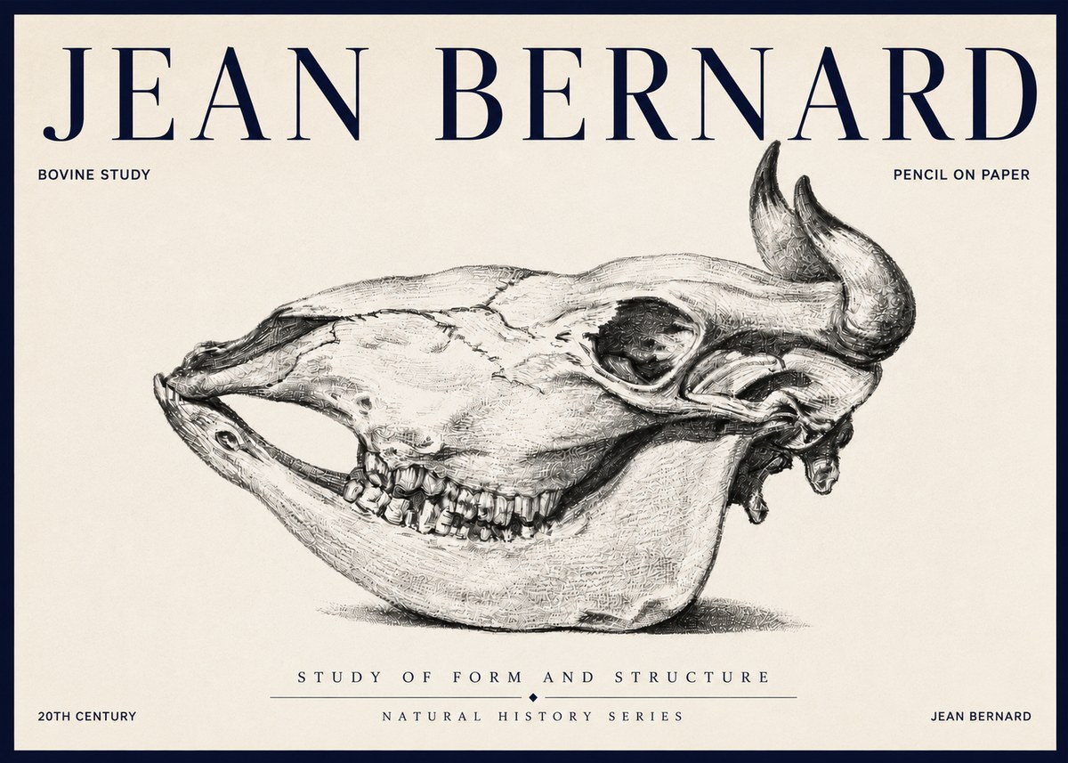 Jean Bernard Bovine Skull Study No6 - Póster