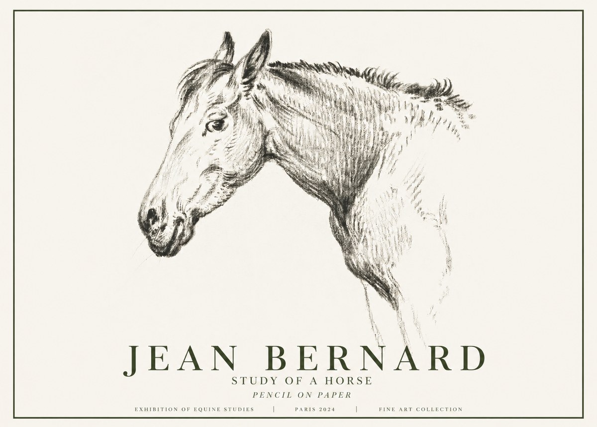 Jean Bernard Study of a Horse VI No6 - Póster