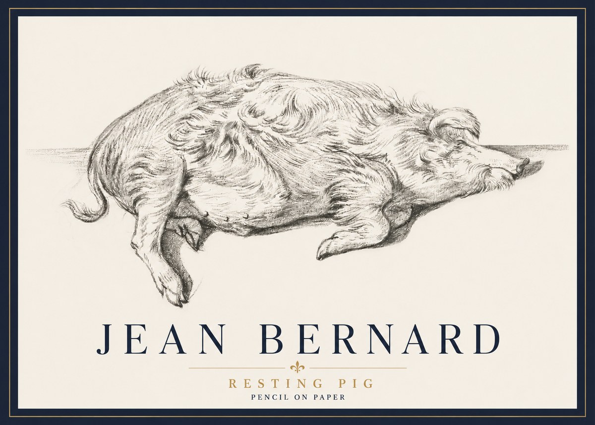 Jean Bernard Study of a Pig I No6 - Póster
