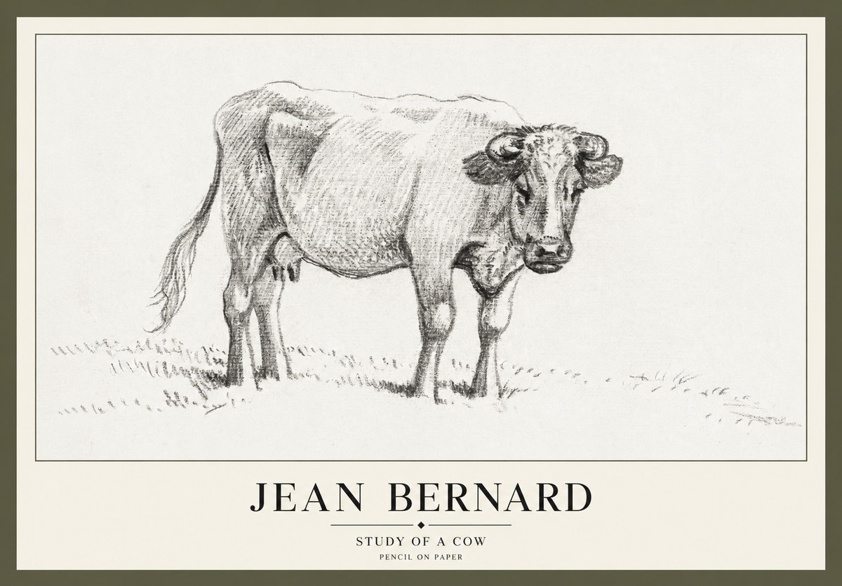 Jean Bernard Study of a Cow V No3 - Póster