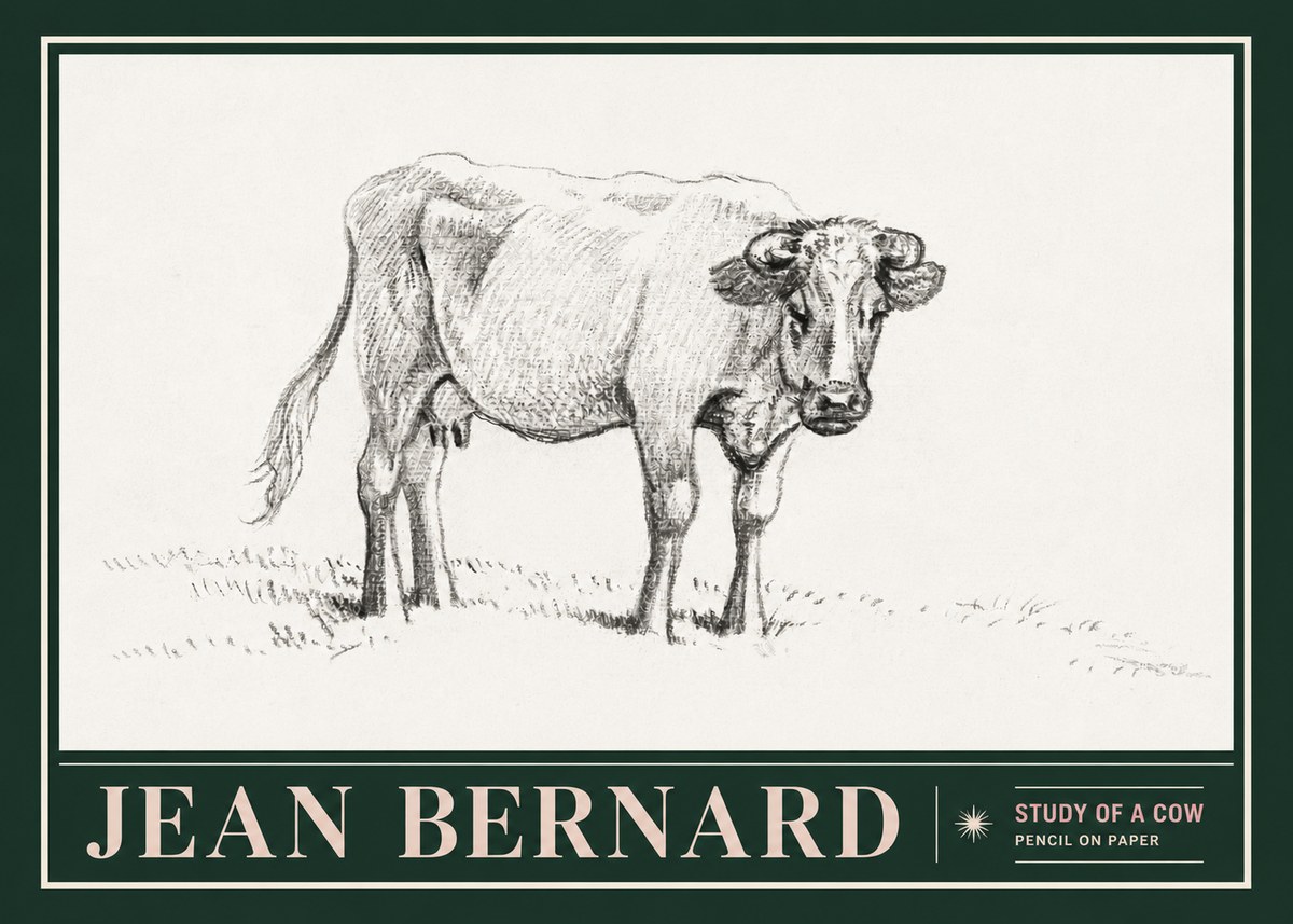 Jean Bernard Study of a Cow V No5 - Póster