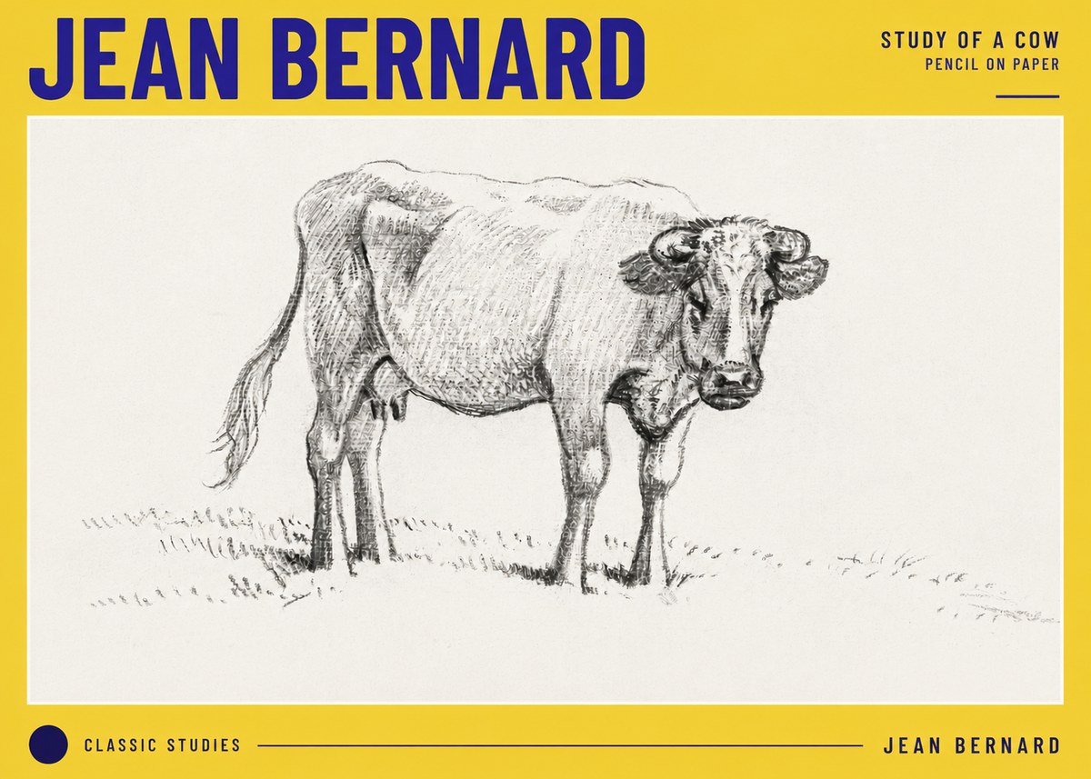 Jean Bernard Study of a Cow V No6 - Póster
