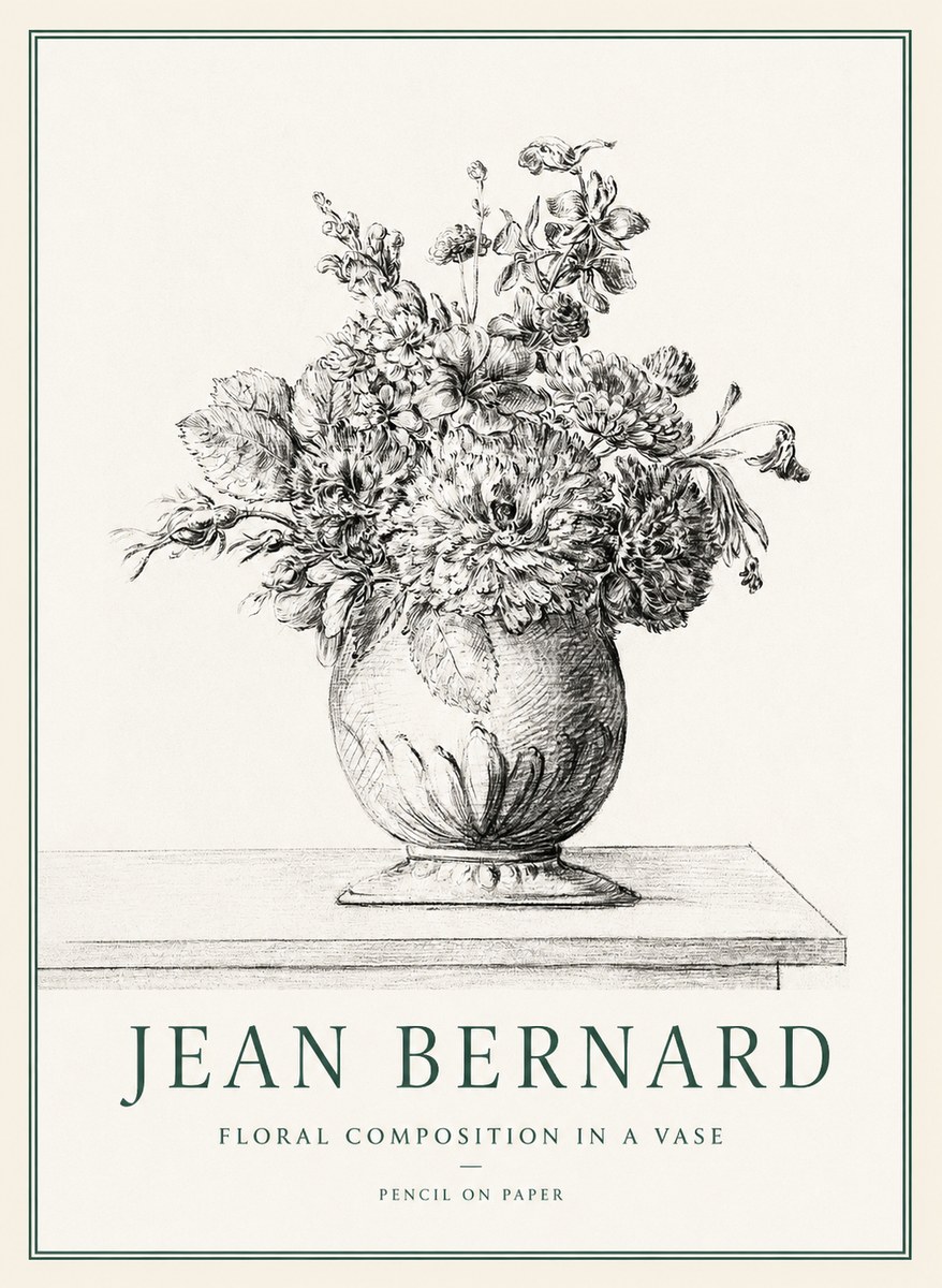 Jean Bernard Floral Composition in a Vase No1 - Póster