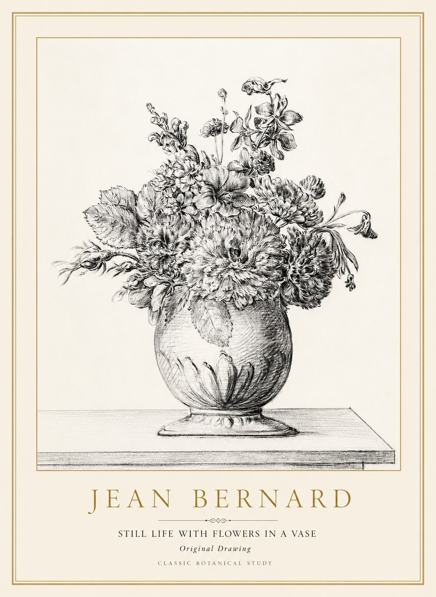 Jean Bernard Floral Composition in a Vase No2 - Póster