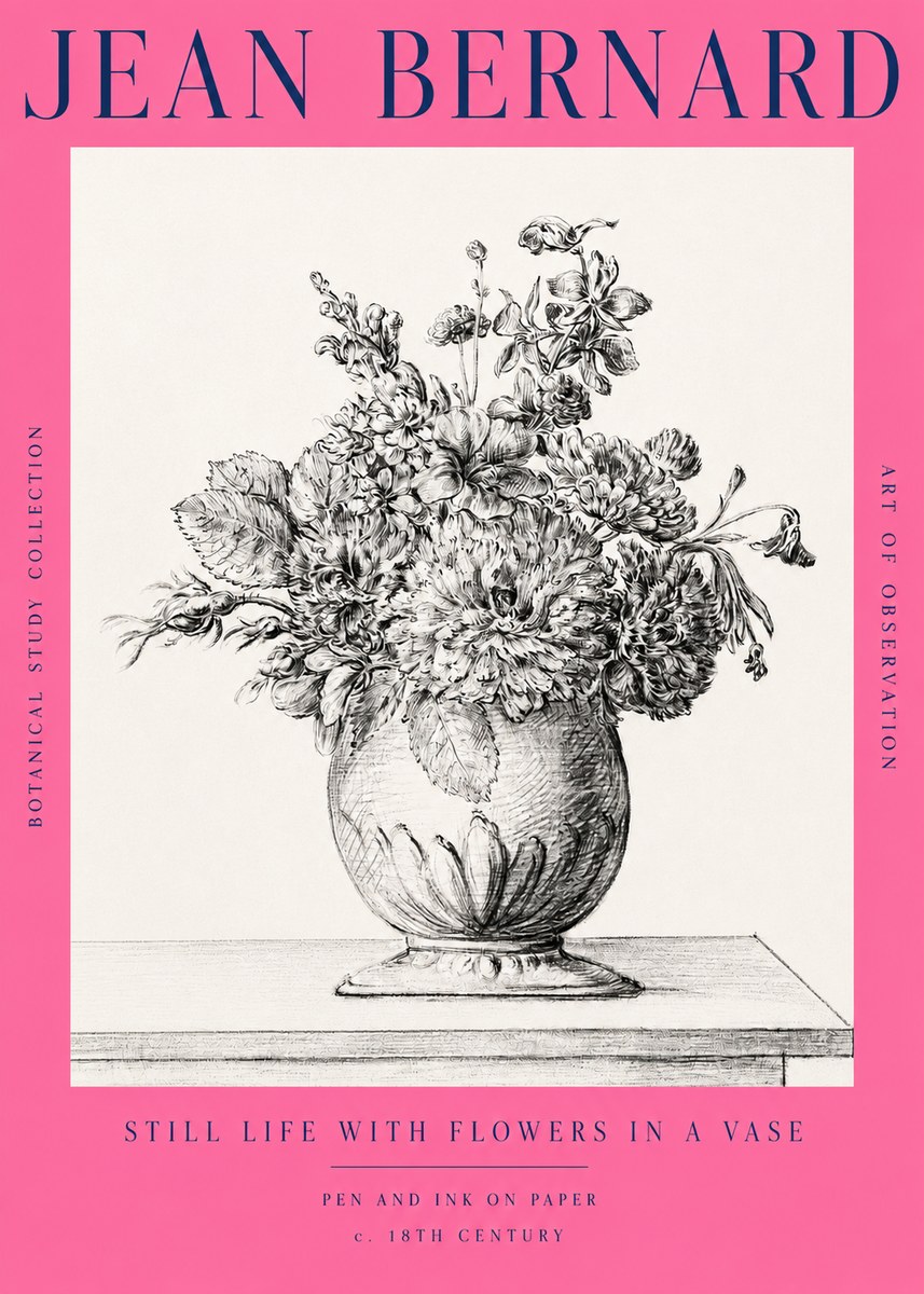 Jean Bernard Floral Composition in a Vase No3 - Póster