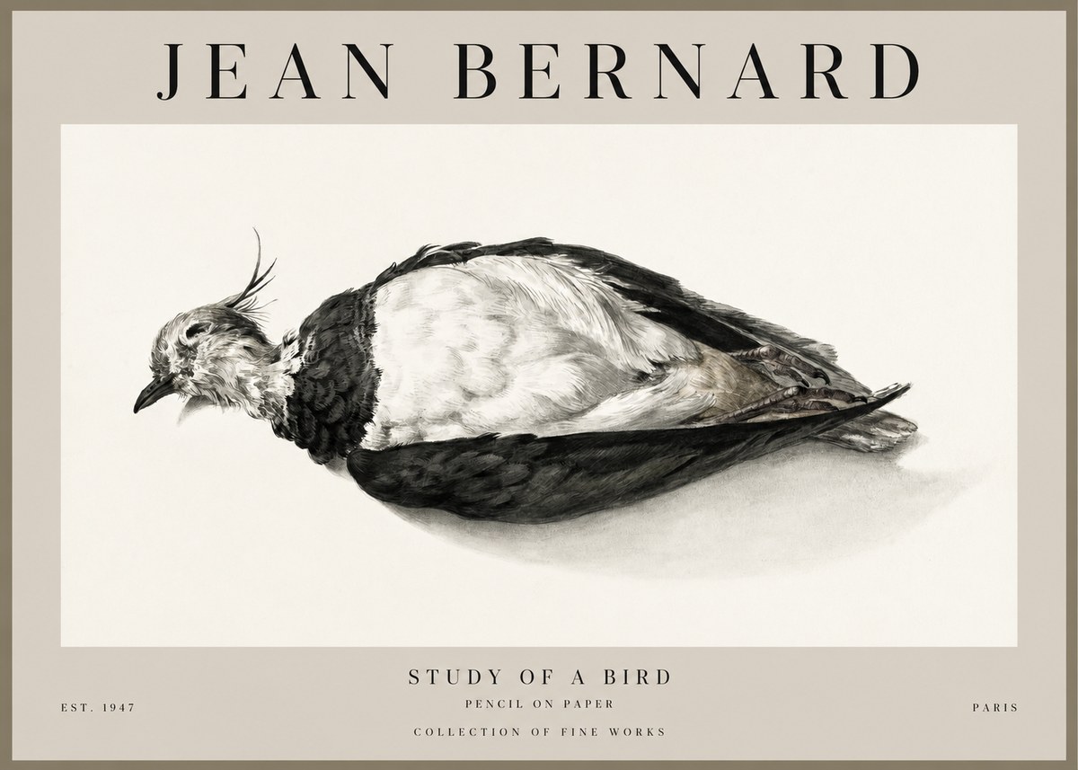 Jean Bernard Study of a Bird II No1 - Póster