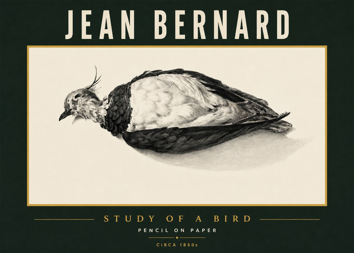 Jean Bernard Study of a Bird II No5 - Póster