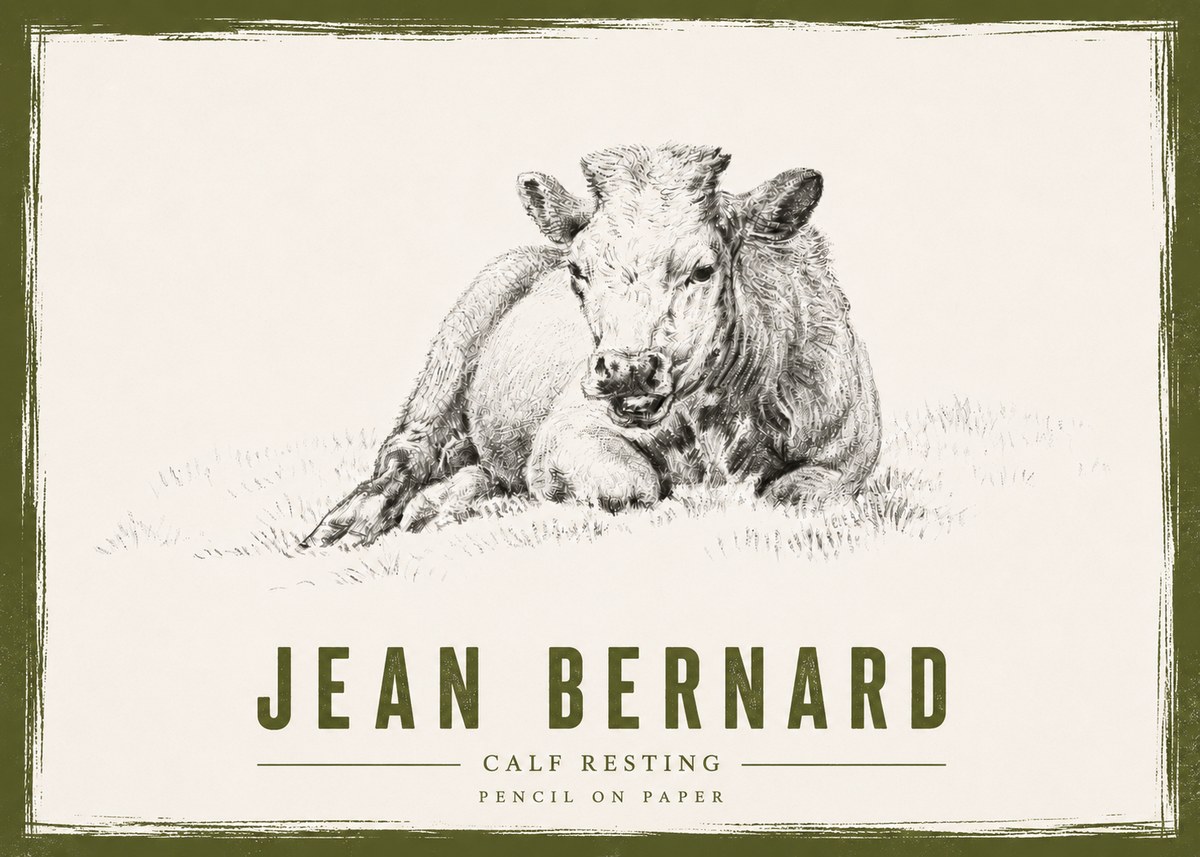 Jean Bernard Calf Resting No4 - Póster