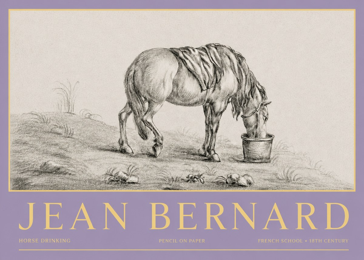 Jean Bernard Horse Drinking No3 - Póster