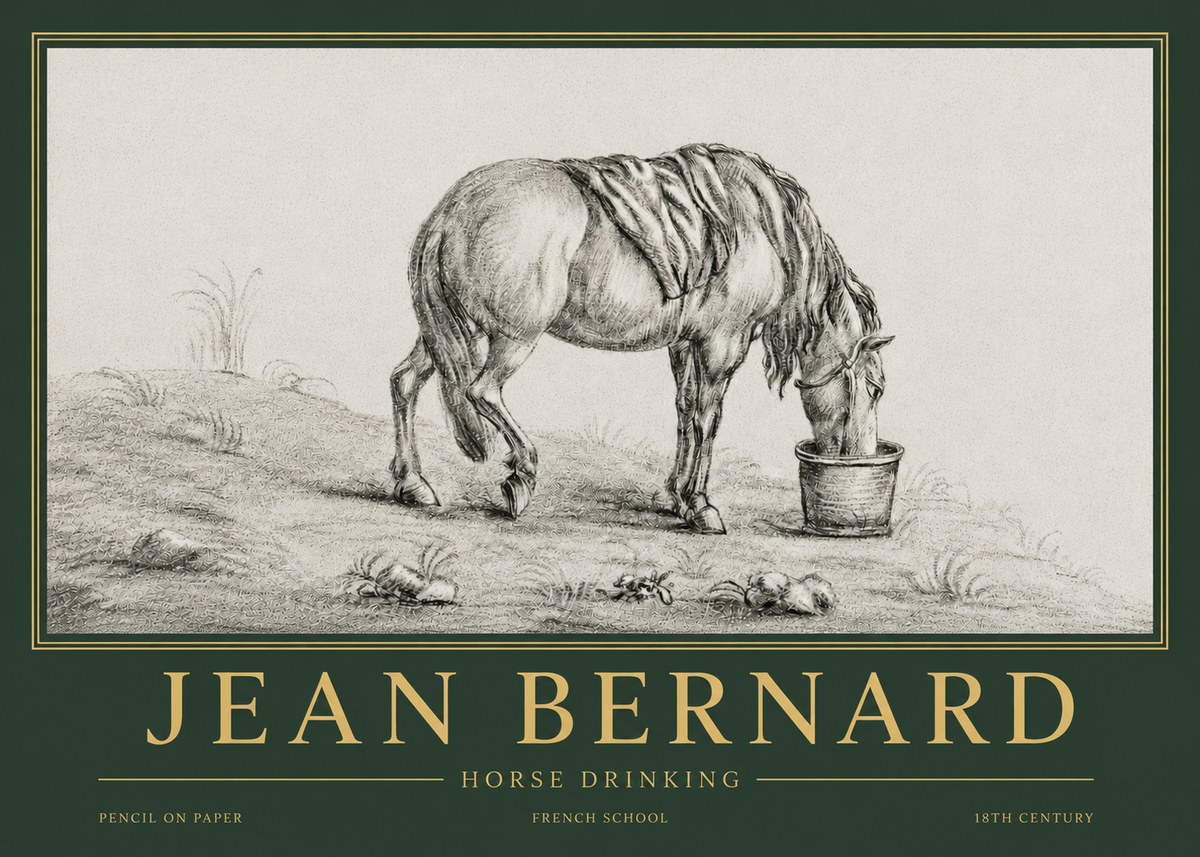 Jean Bernard Horse Drinking No4 - Póster