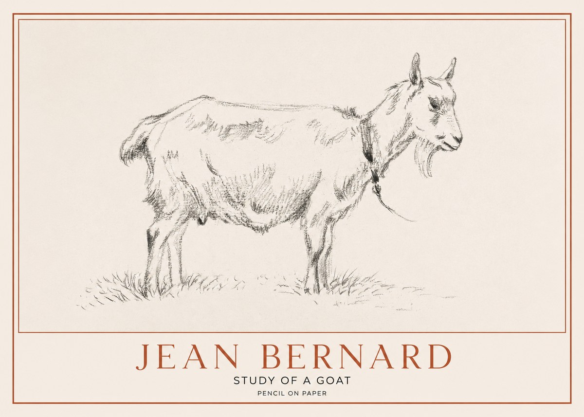 Jean Bernard Study of a Goat III No1 - Póster