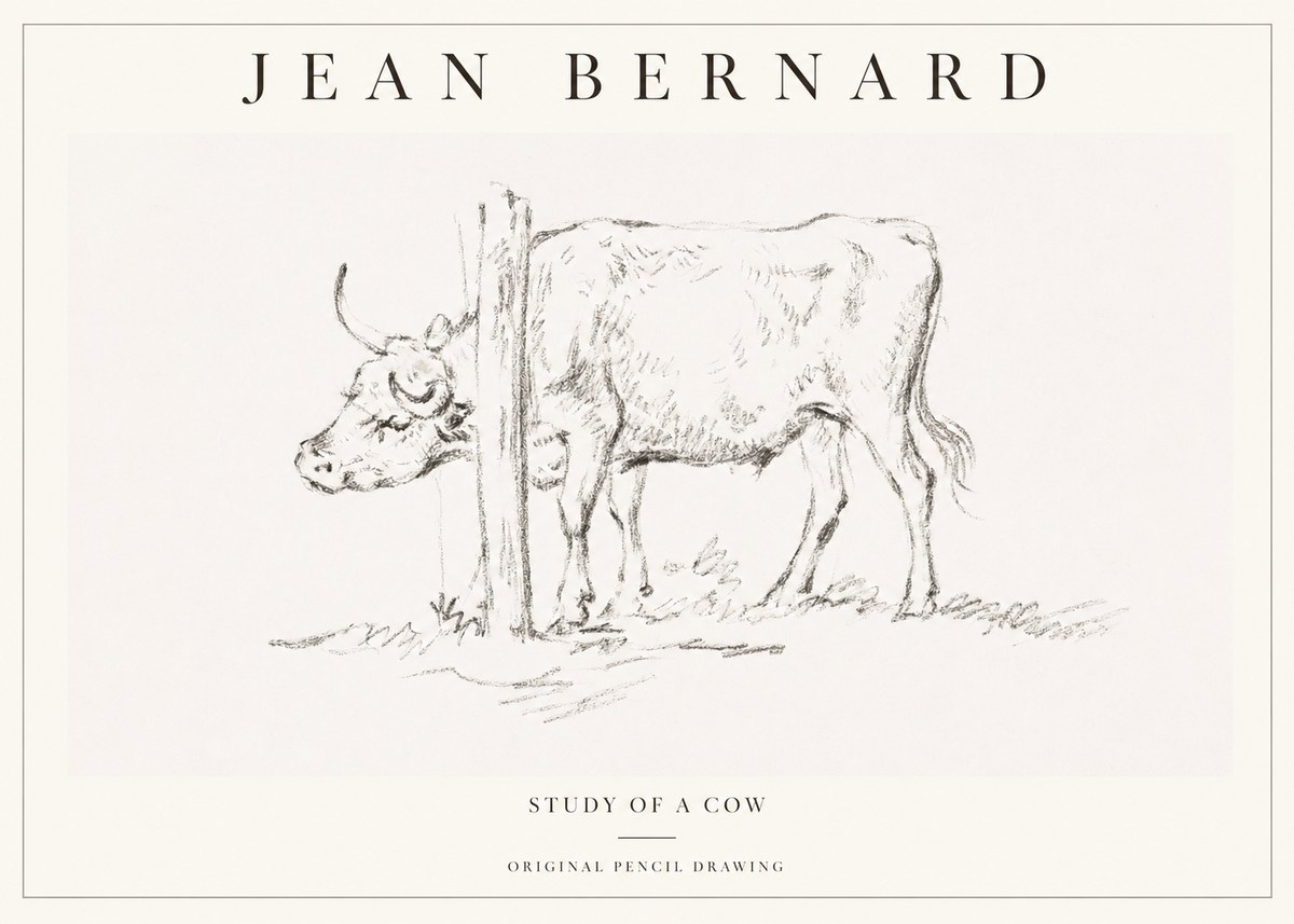 Jean Bernard Study of a Cow VII No1 - Póster