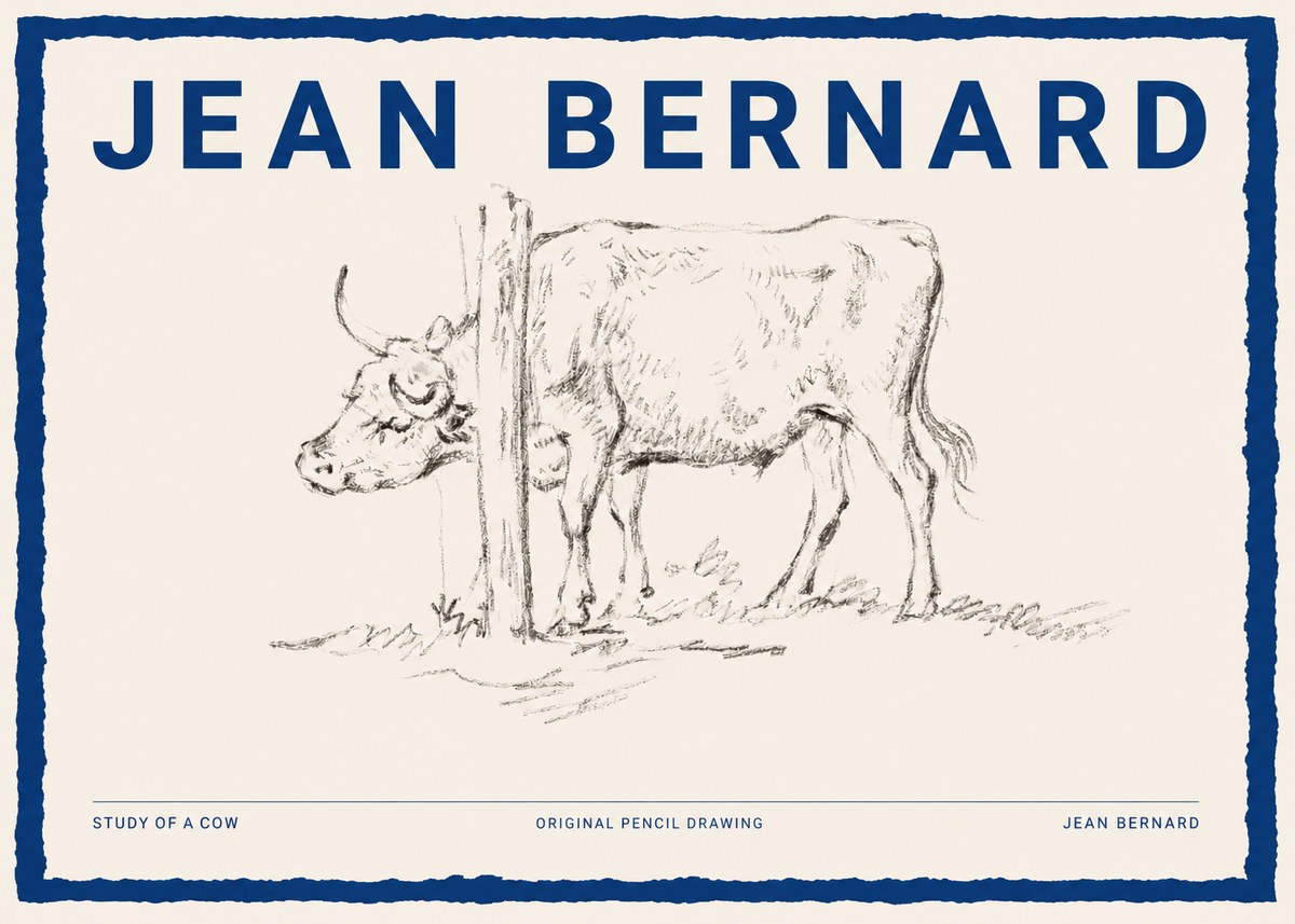 Jean Bernard Study of a Cow VII No2 - Póster