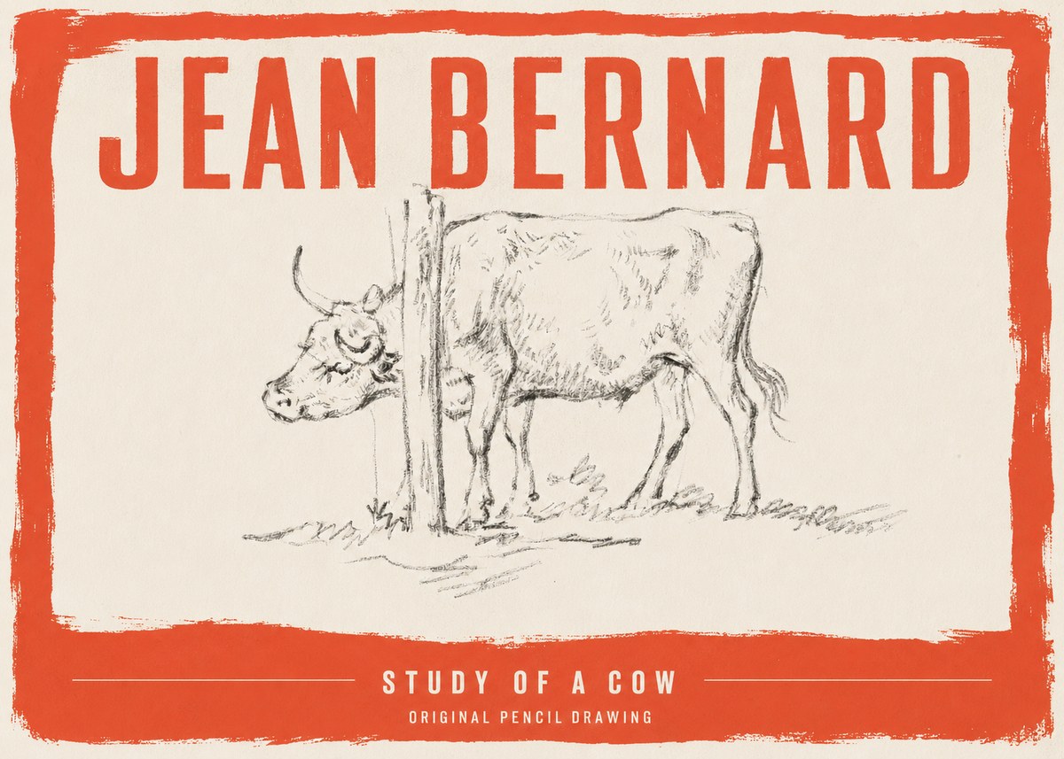 Jean Bernard Study of a Cow VII No3 - Póster