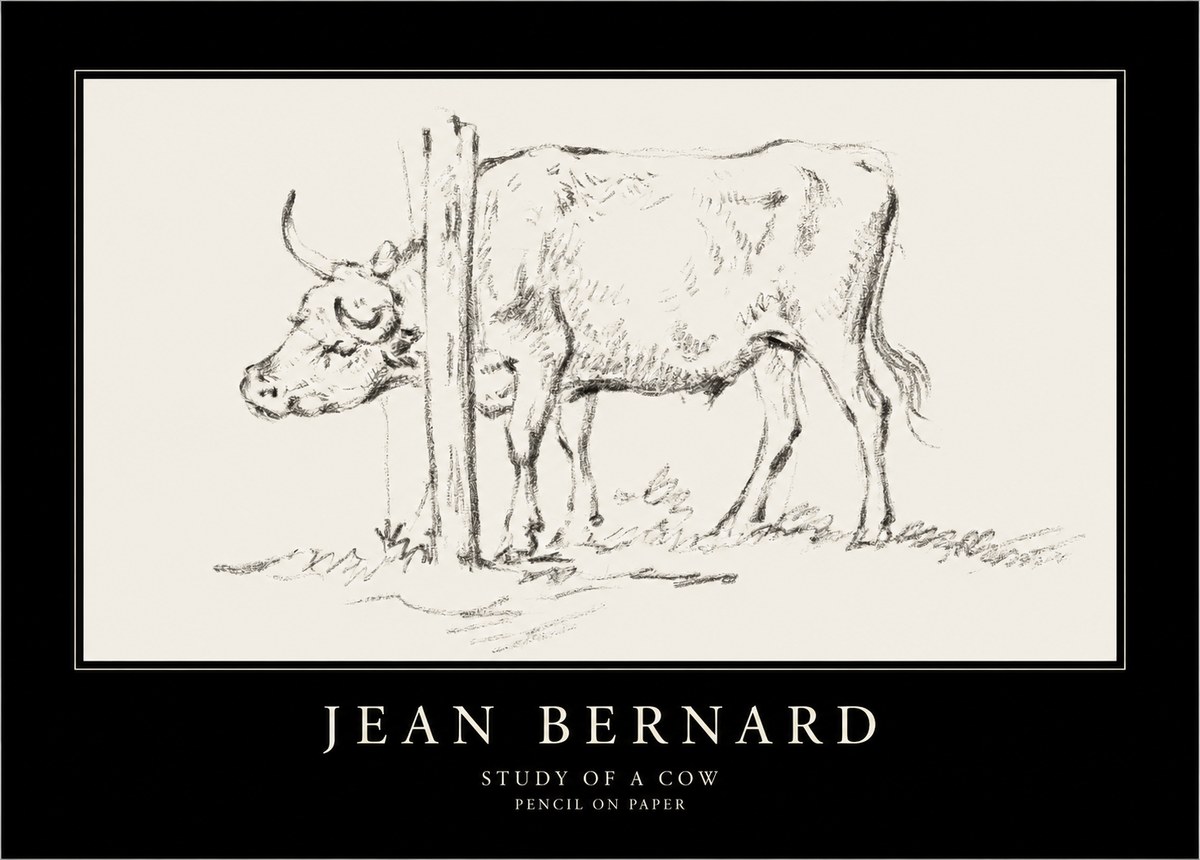 Jean Bernard Study of a Cow VII No4 - Póster
