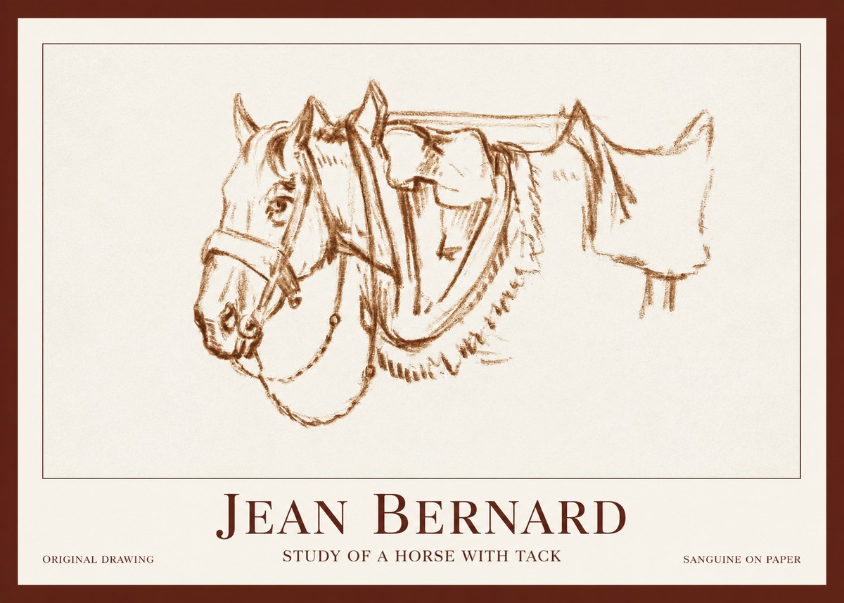 Jean Bernard Study of a Horse VII No2 - Póster