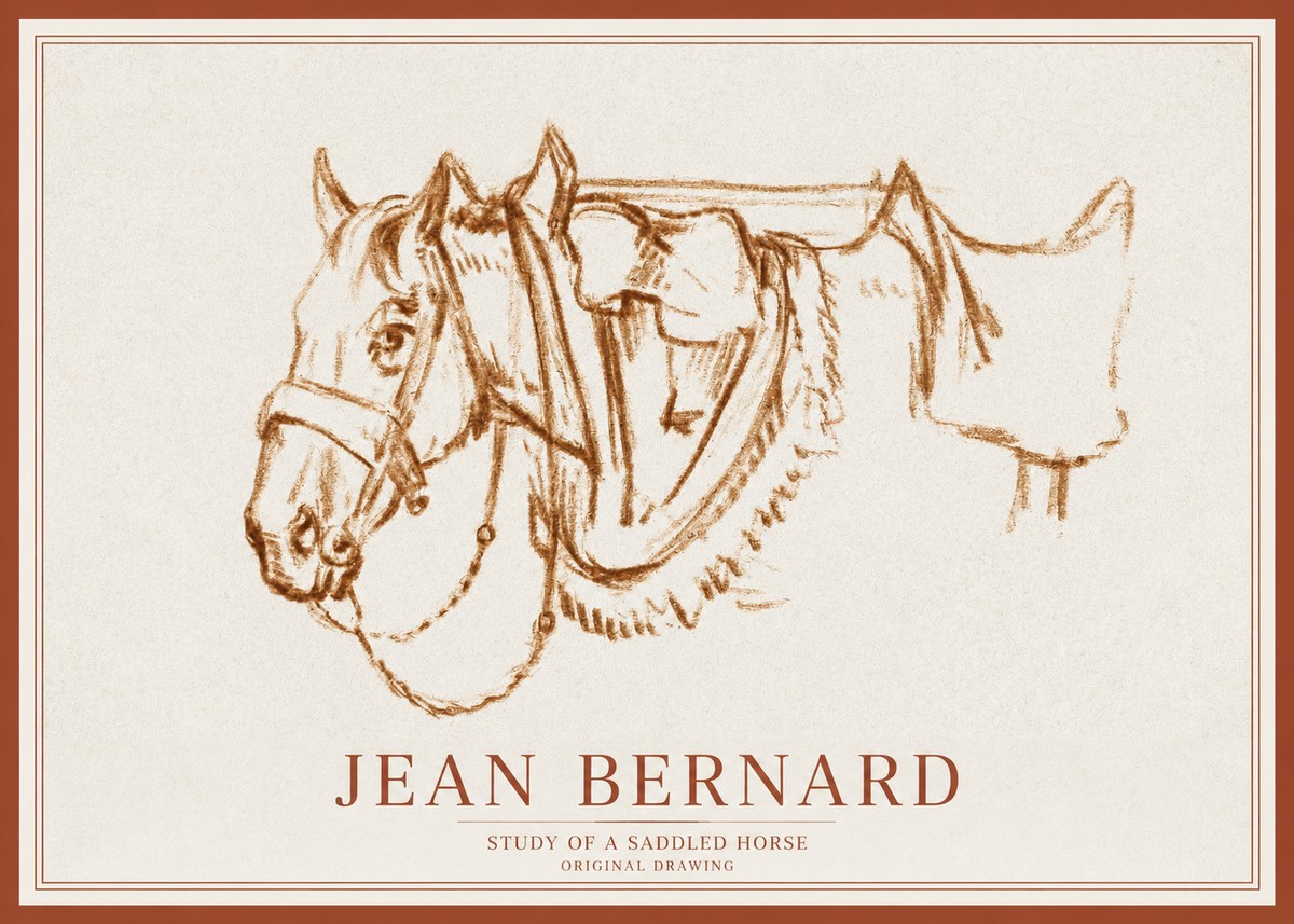 Jean Bernard Study of a Horse VII No3 - Póster