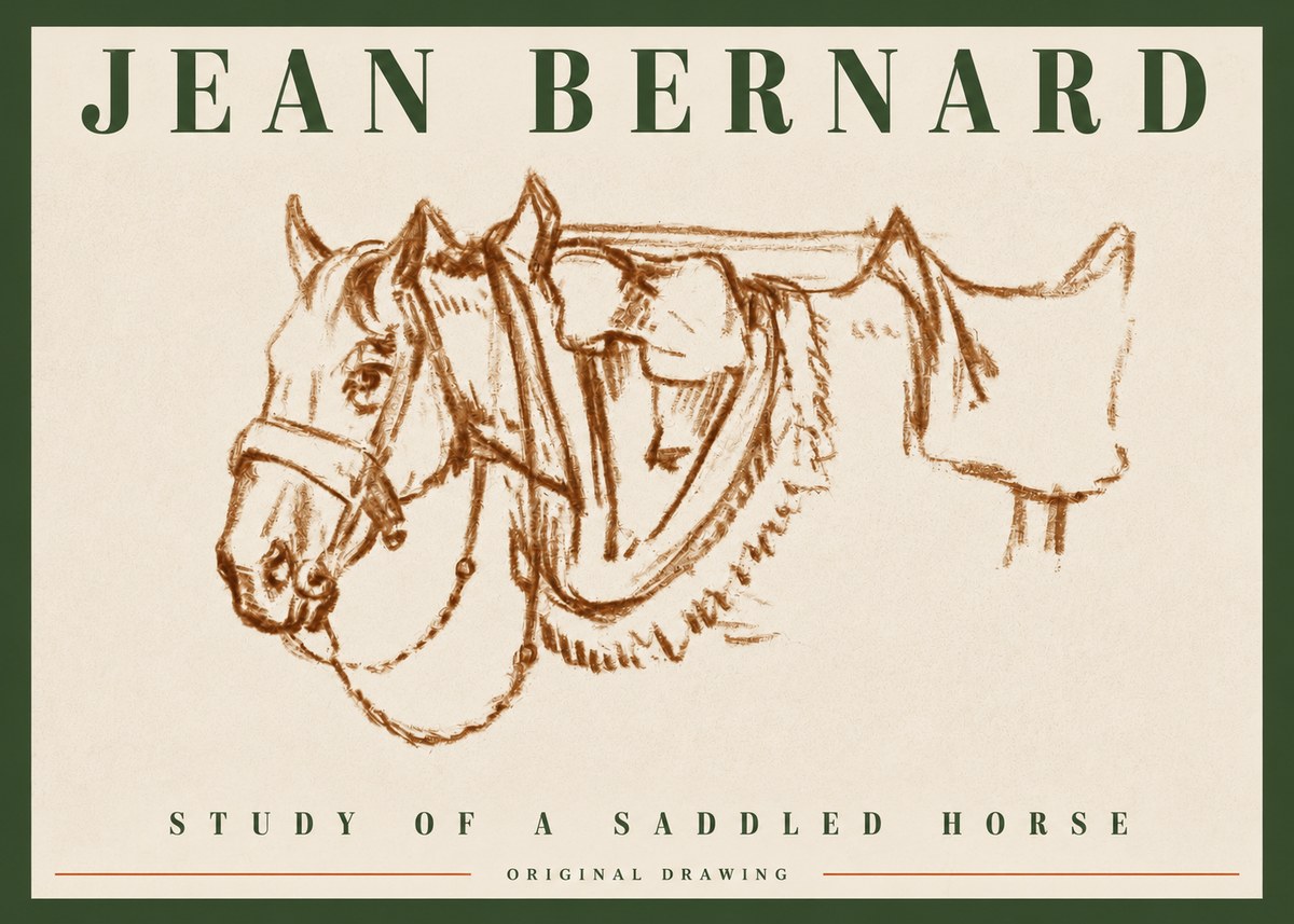 Jean Bernard Study of a Horse VII No4 - Póster