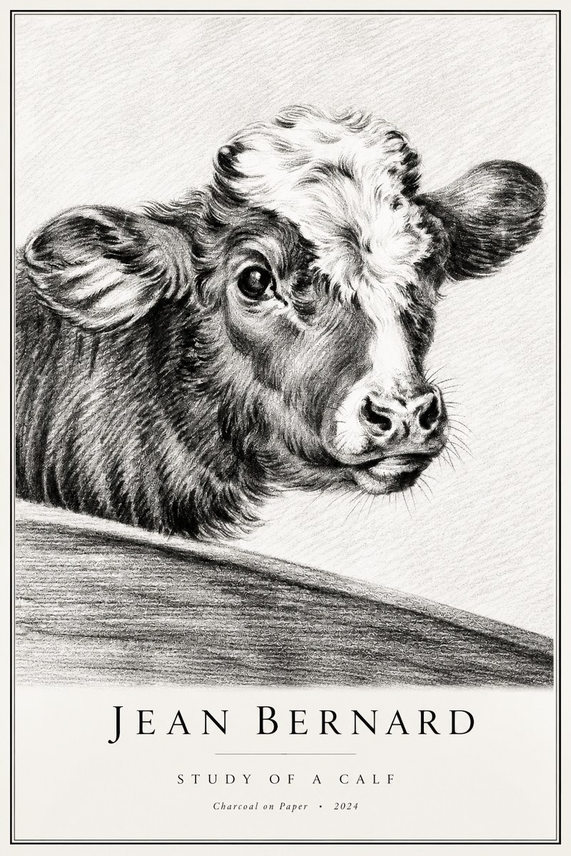 Jean Bernard Study of a Calf II No2 - Póster