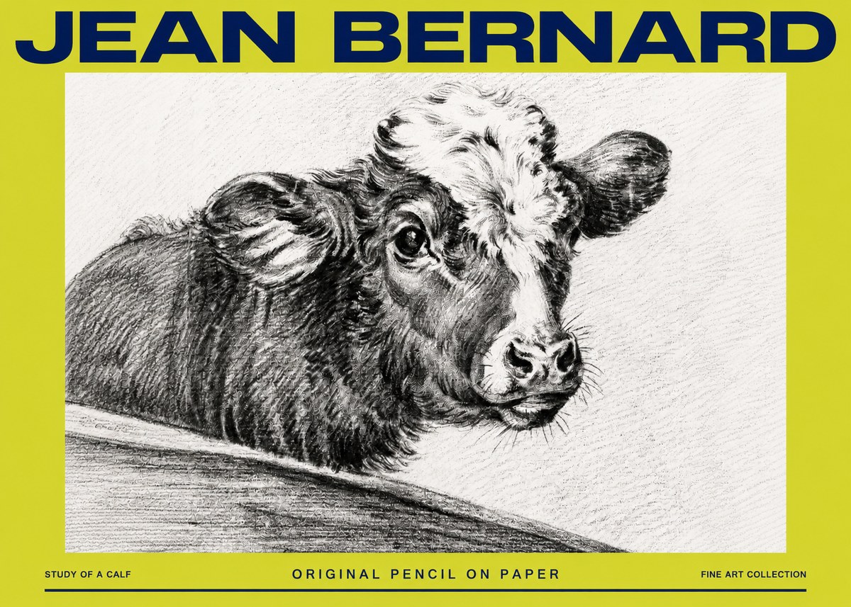 Jean Bernard Study of a Calf II No4 - Póster