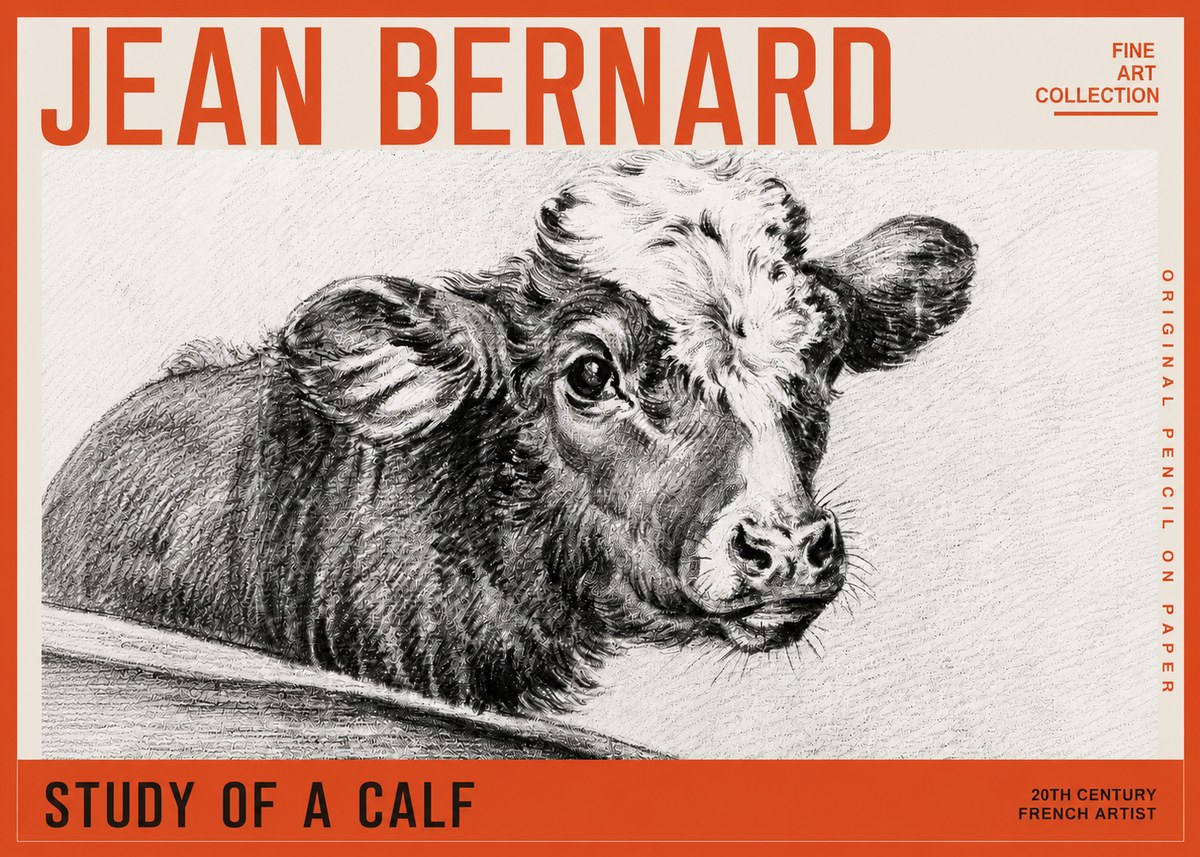 Jean Bernard Study of a Calf II No5 - Póster