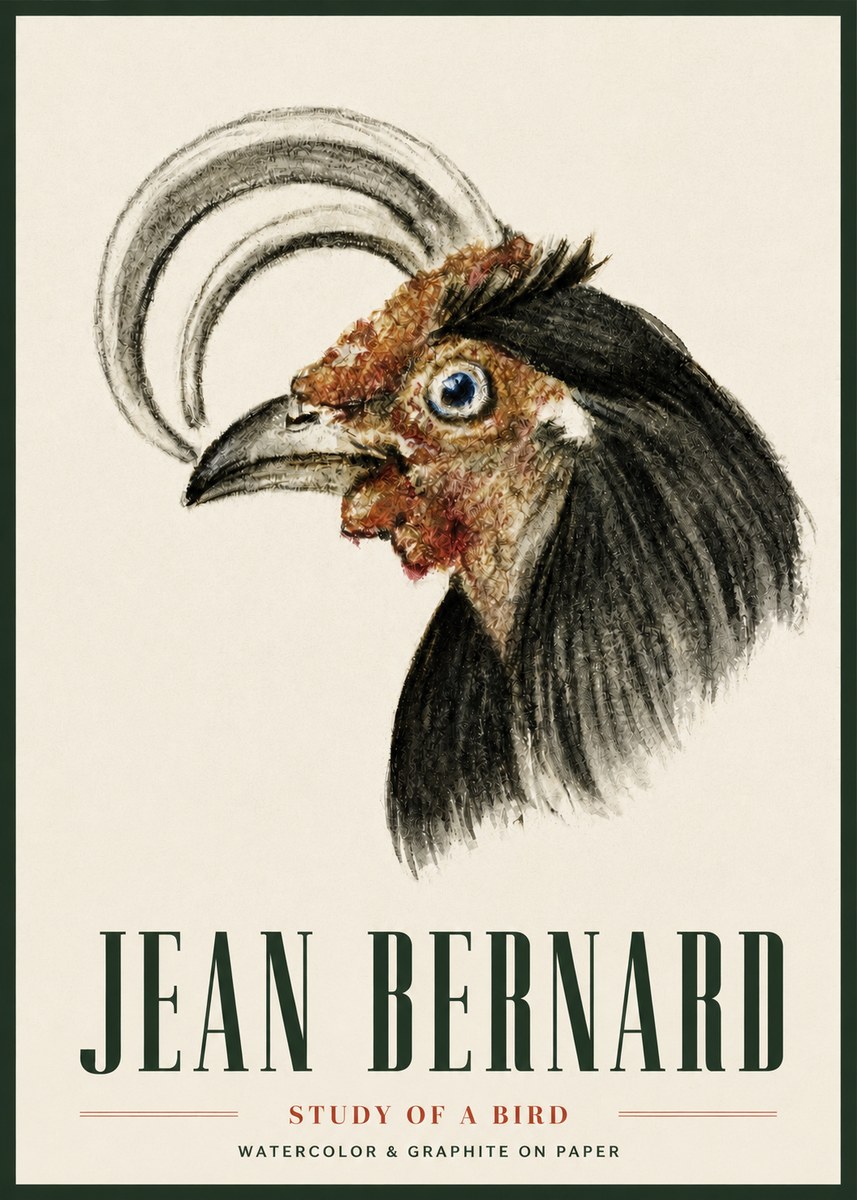 Jean Bernard Rooster Study No5 - Póster