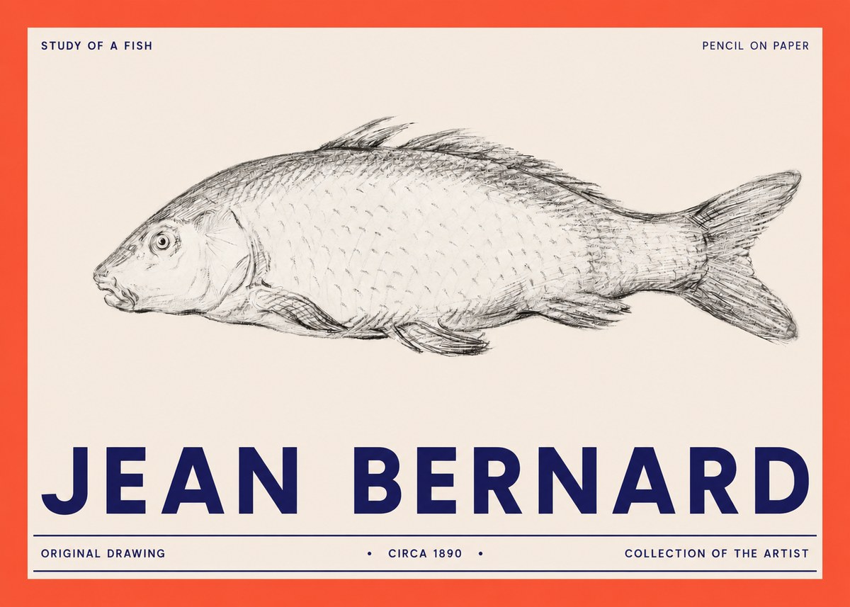 Jean Bernard Study of a Fish III No2 - Póster