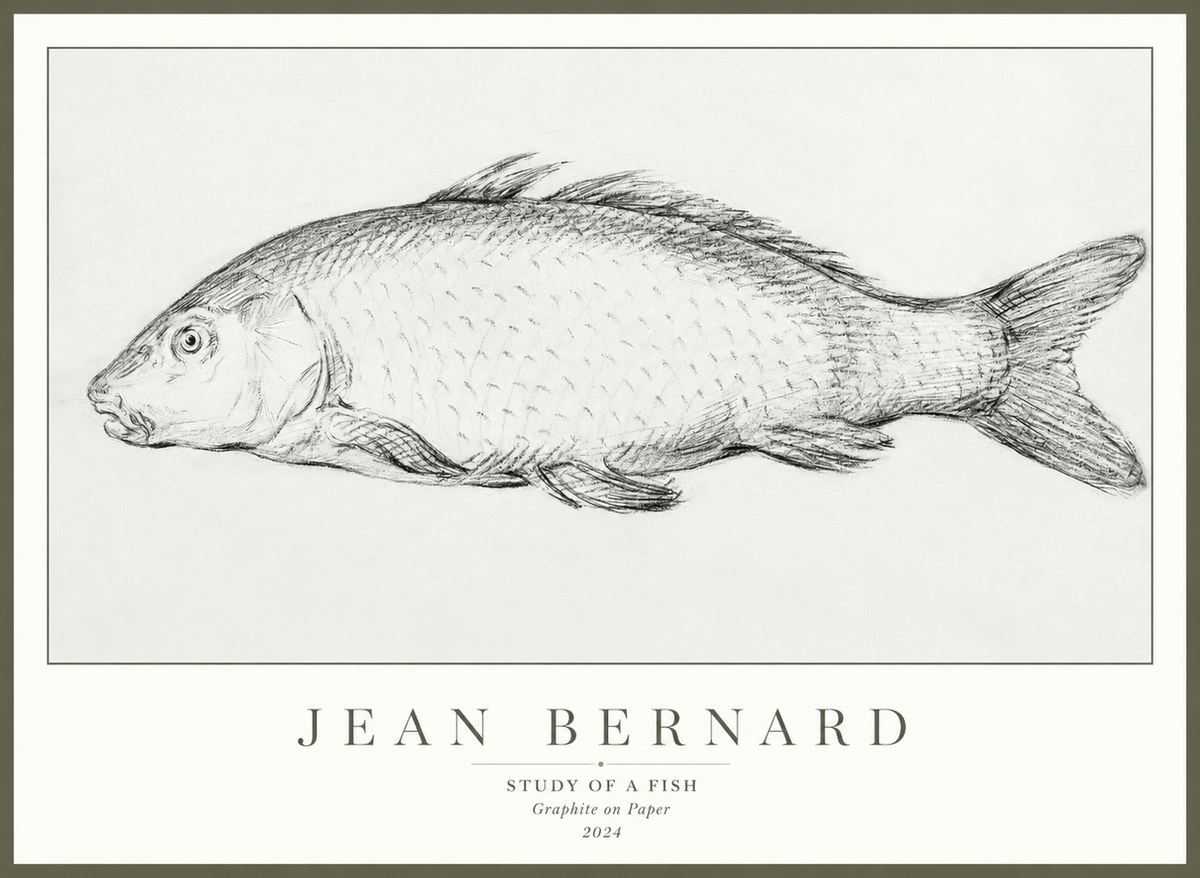 Jean Bernard Study of a Fish III No3 - Póster