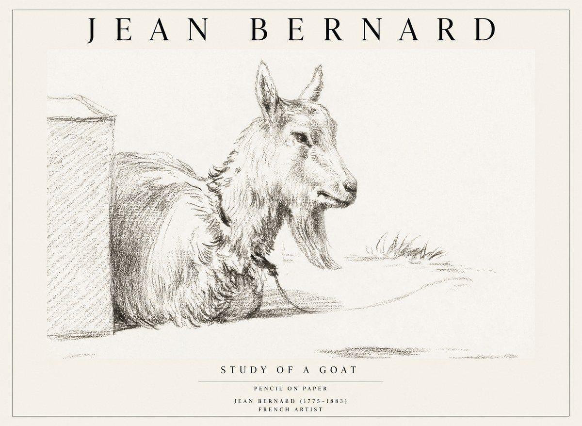 Jean Bernard Study of a Goat IV No1 - Póster