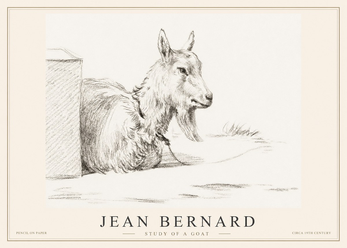 Jean Bernard Study of a Goat IV No2 - Póster