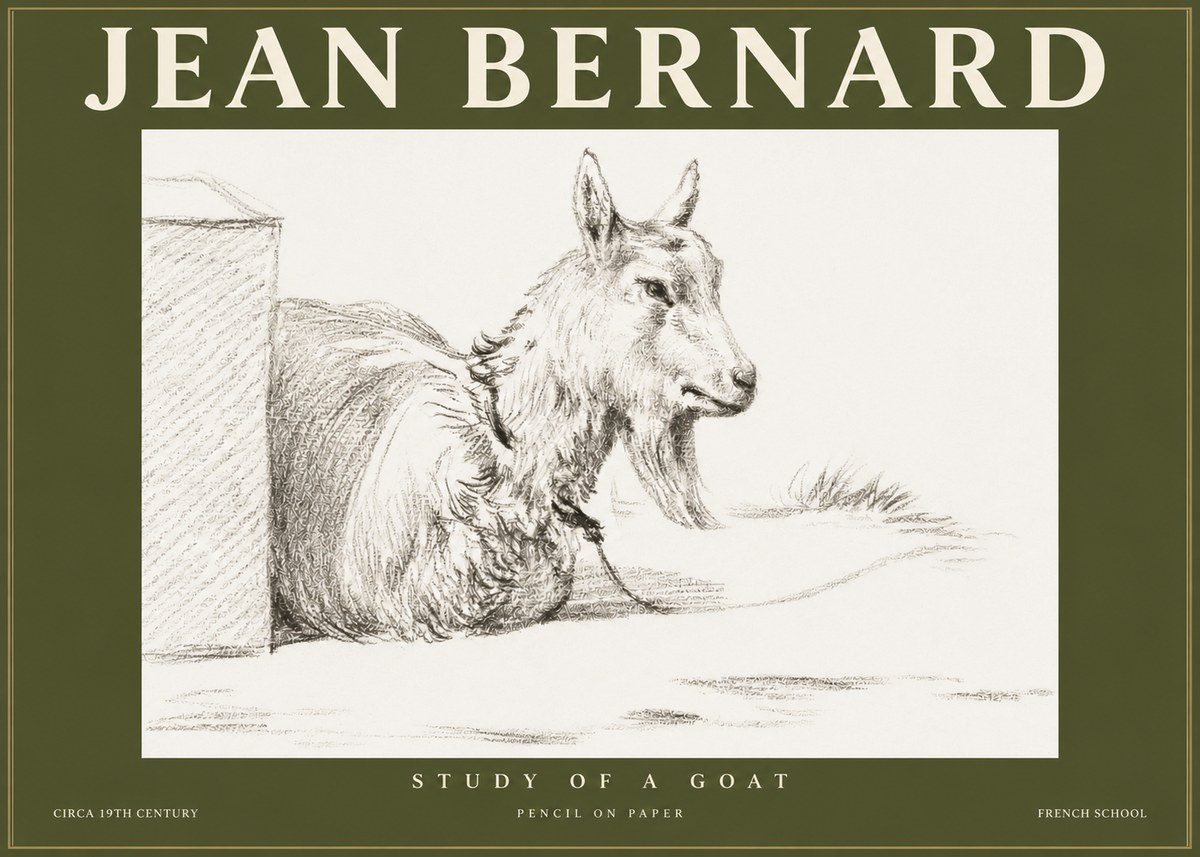 Jean Bernard Study of a Goat IV No3 - Póster