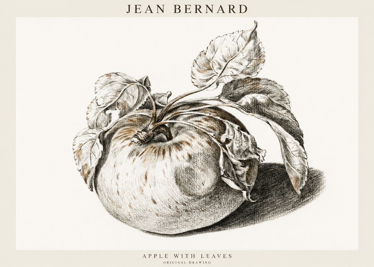 Jean Bernard Apple with Leaves No1 - Póster