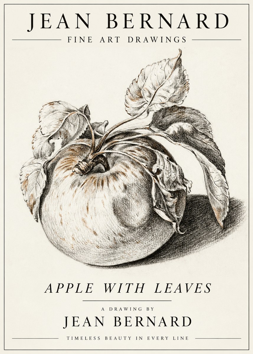 Jean Bernard Apple with Leaves No3 - Póster