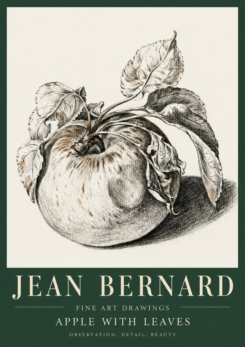 Jean Bernard Apple with Leaves No5 - Póster