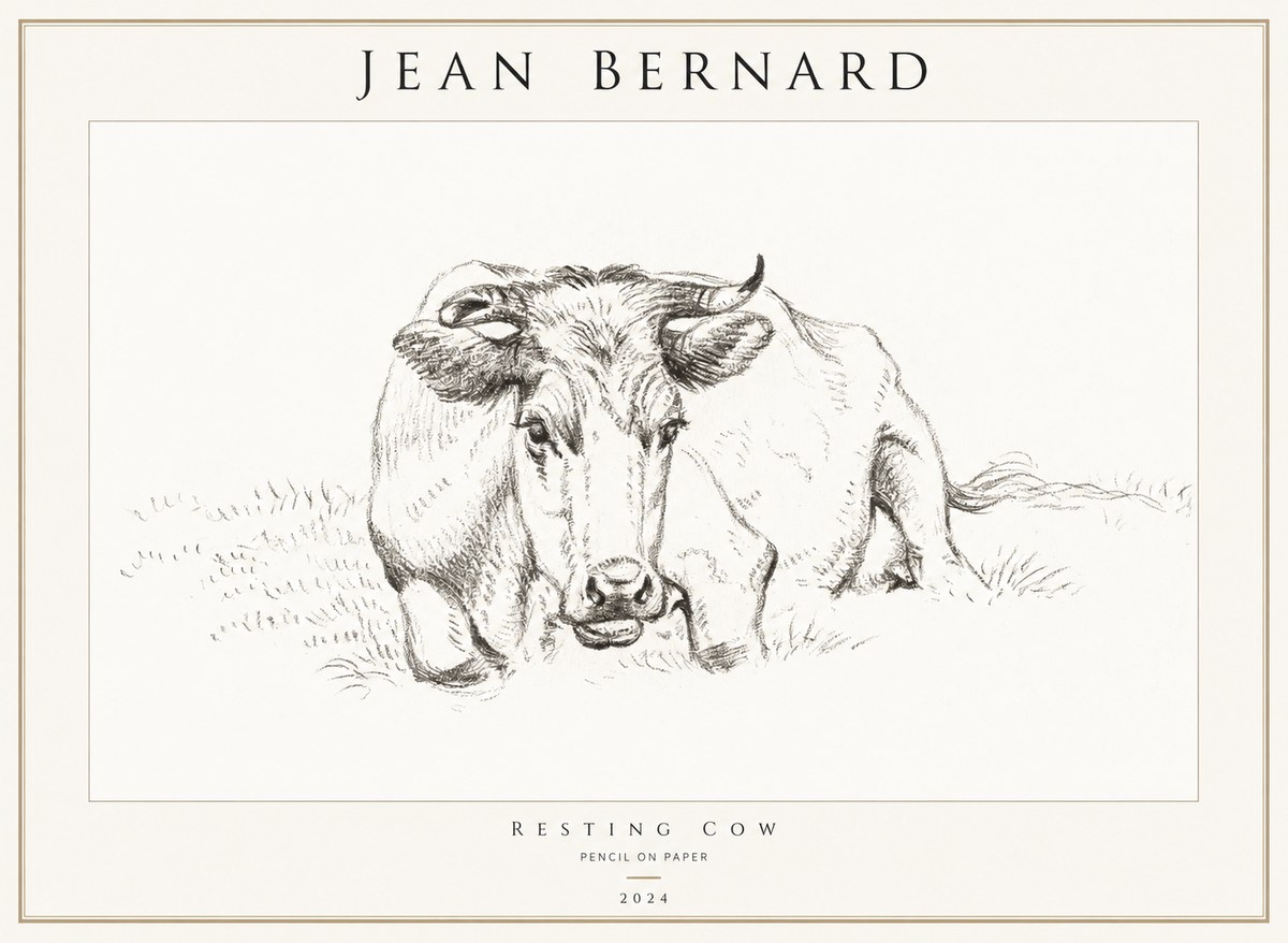 Jean Bernard Resting Cow II No1 - Póster