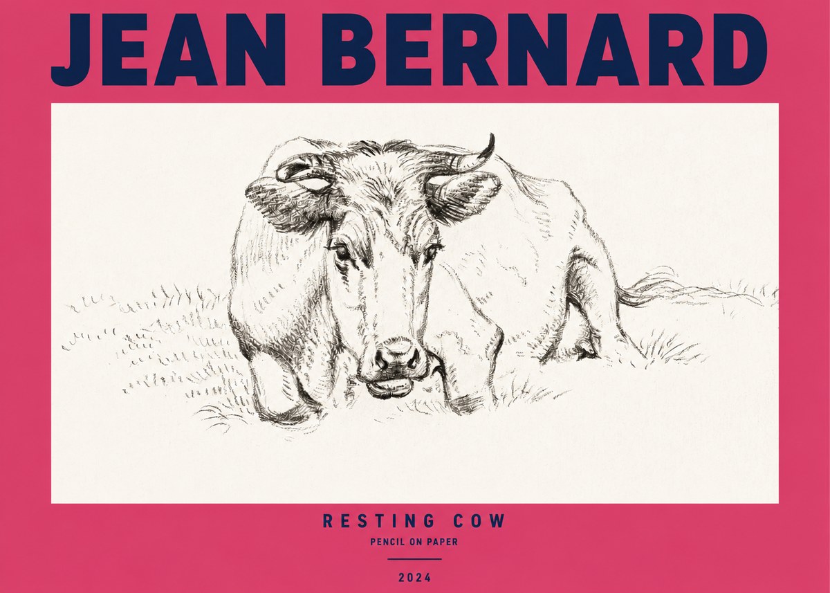 Jean Bernard Resting Cow II No2 - Póster
