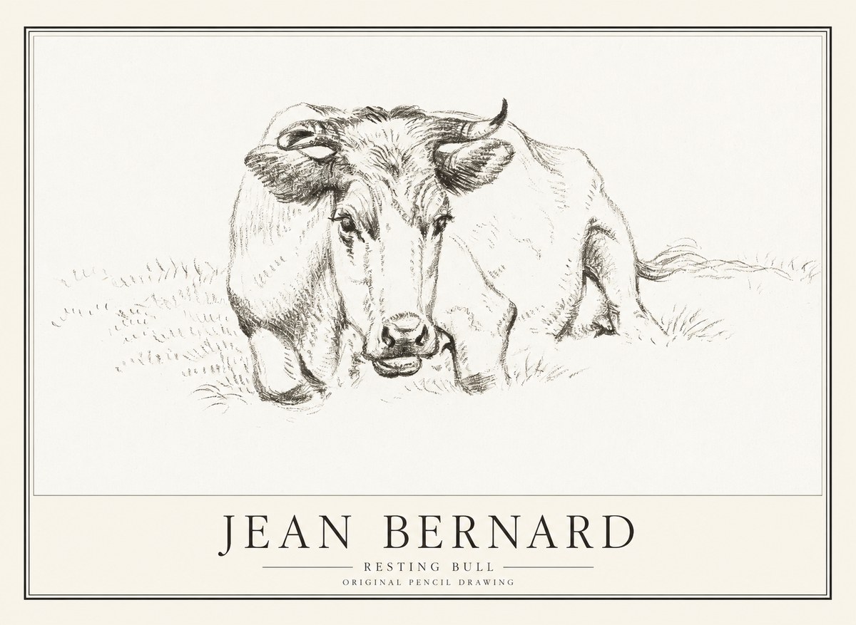 Jean Bernard Resting Cow II No4 - Póster